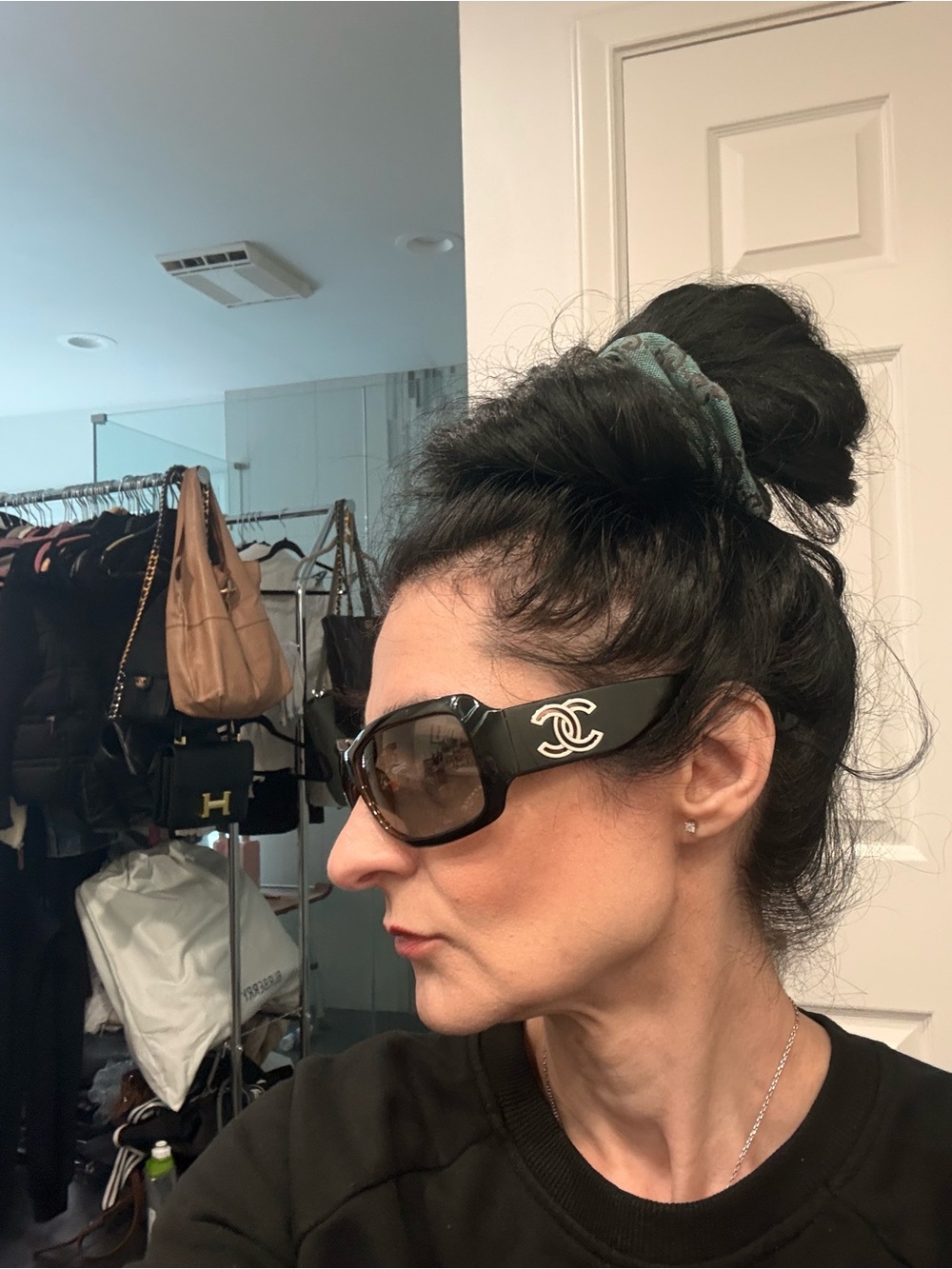 CHANEL Brown Black Tortoiseshell CC Logo Wrap Sunglasses - Picture 10 of 13